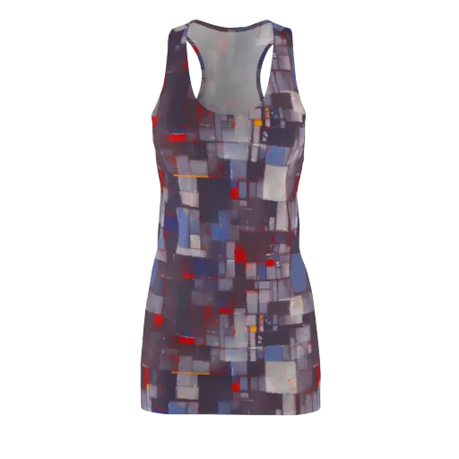 Cubist Rhythm on a Racerback Dress