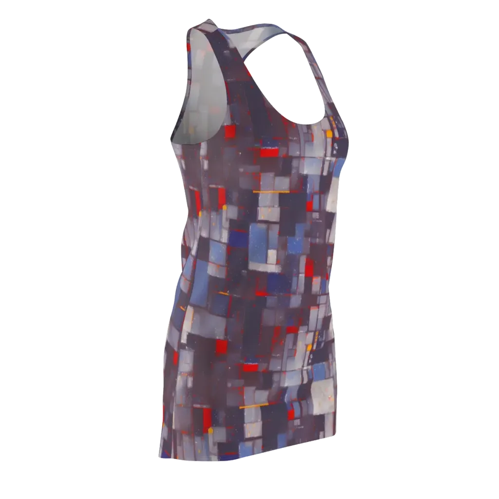 Cubist Rhythm on Racerback Dress — Front Side