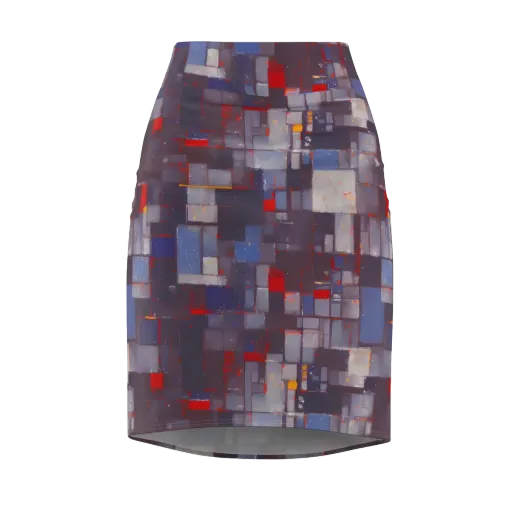 Cubist Rhythm on a Pencil Skirt