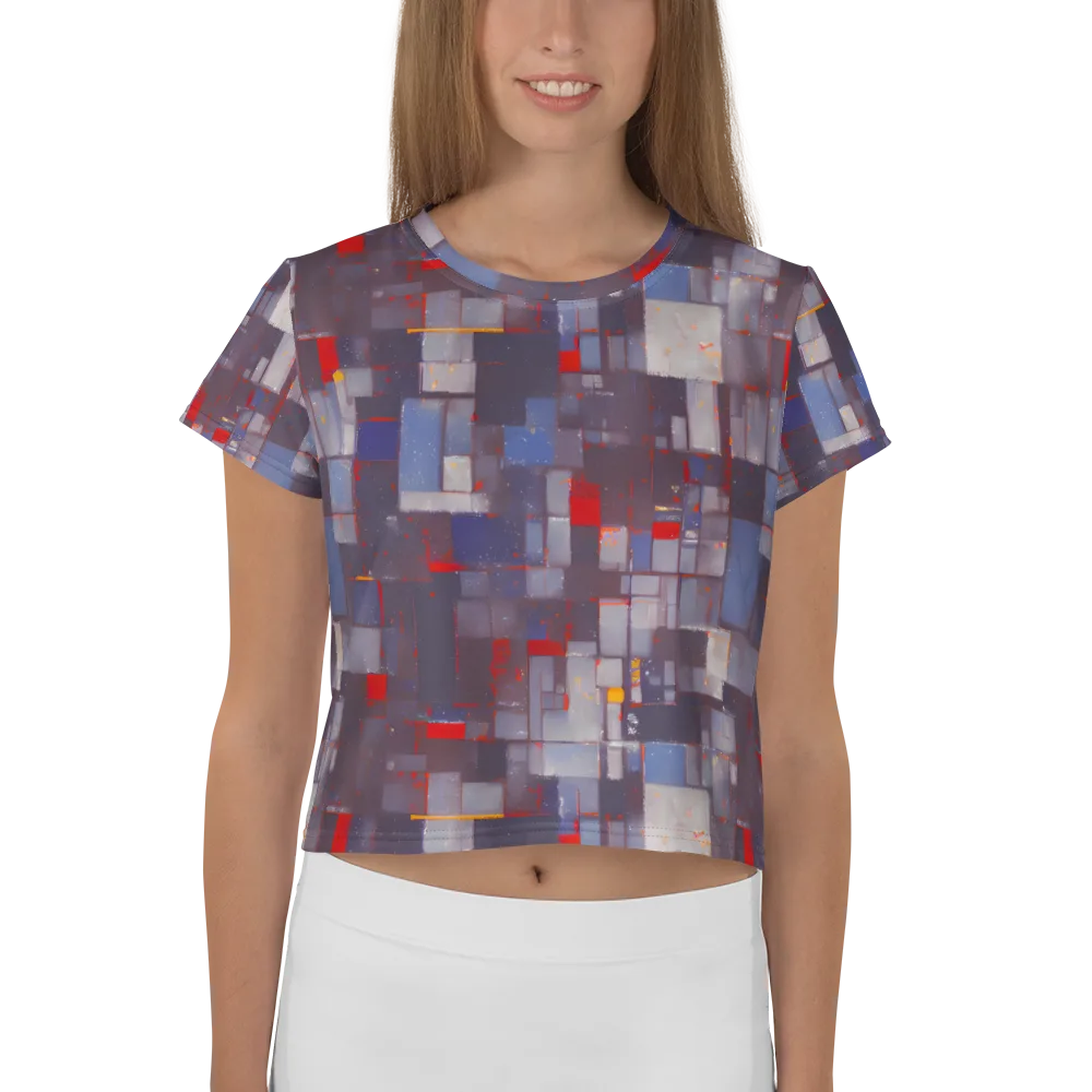 Cubist Rhythm on Crop Tee — Front