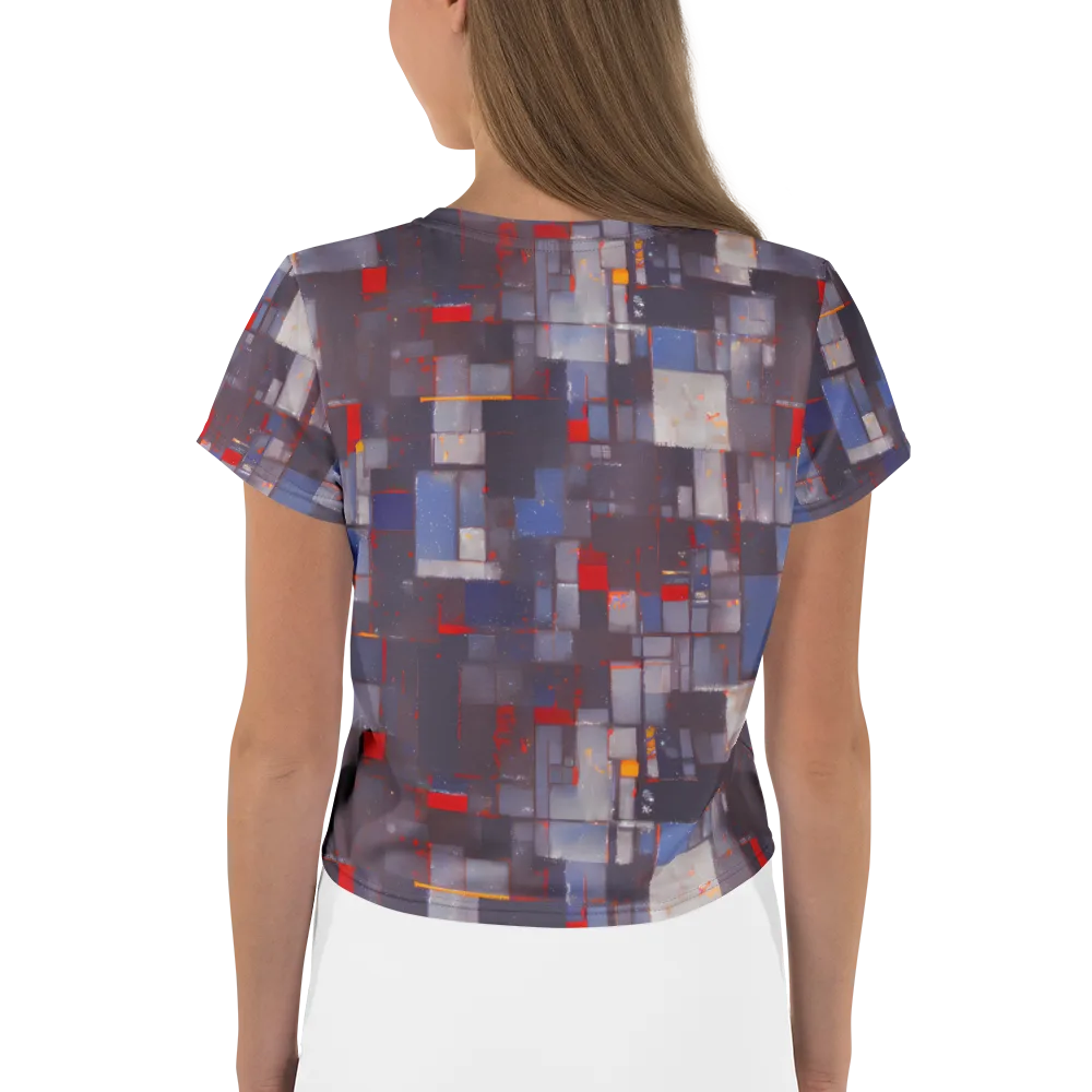 Cubist Rhythm on Crop Tee — Back