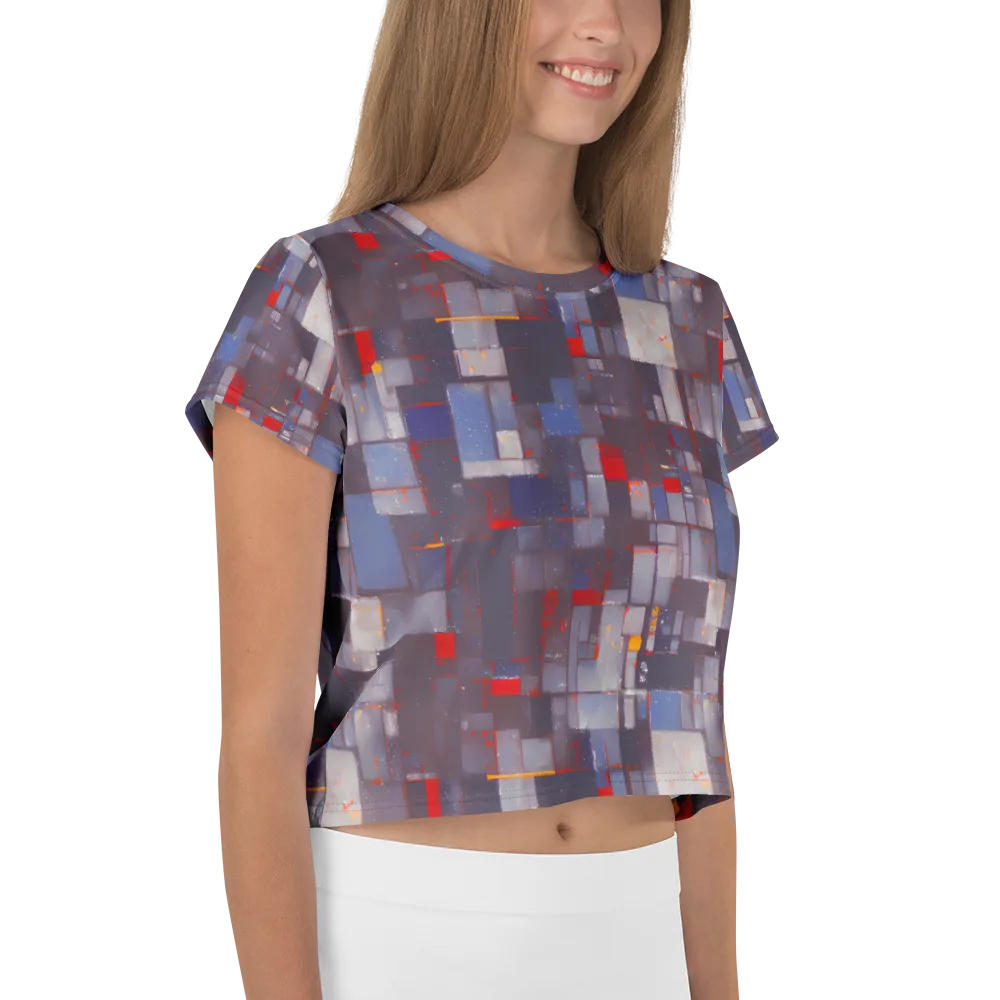 Cubist Rhythm on Crop Tee — Right