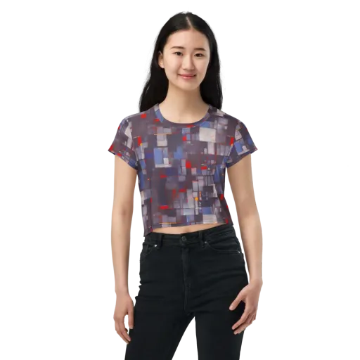 Cubist Rhythm on a Crop Tee