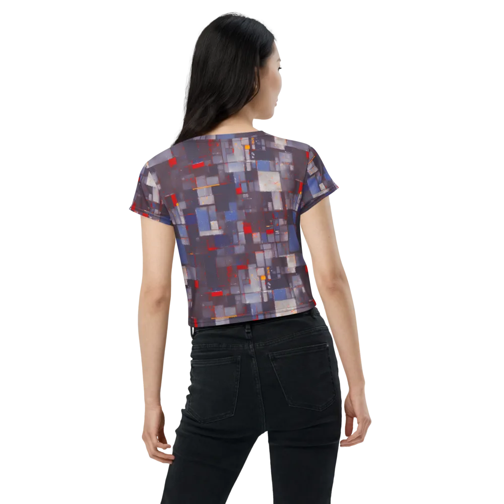 Cubist Rhythm on Crop Tee — Back