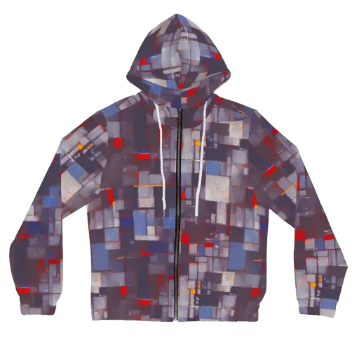 Cubist Rhythm on a Women's Full-Zip Hoodie