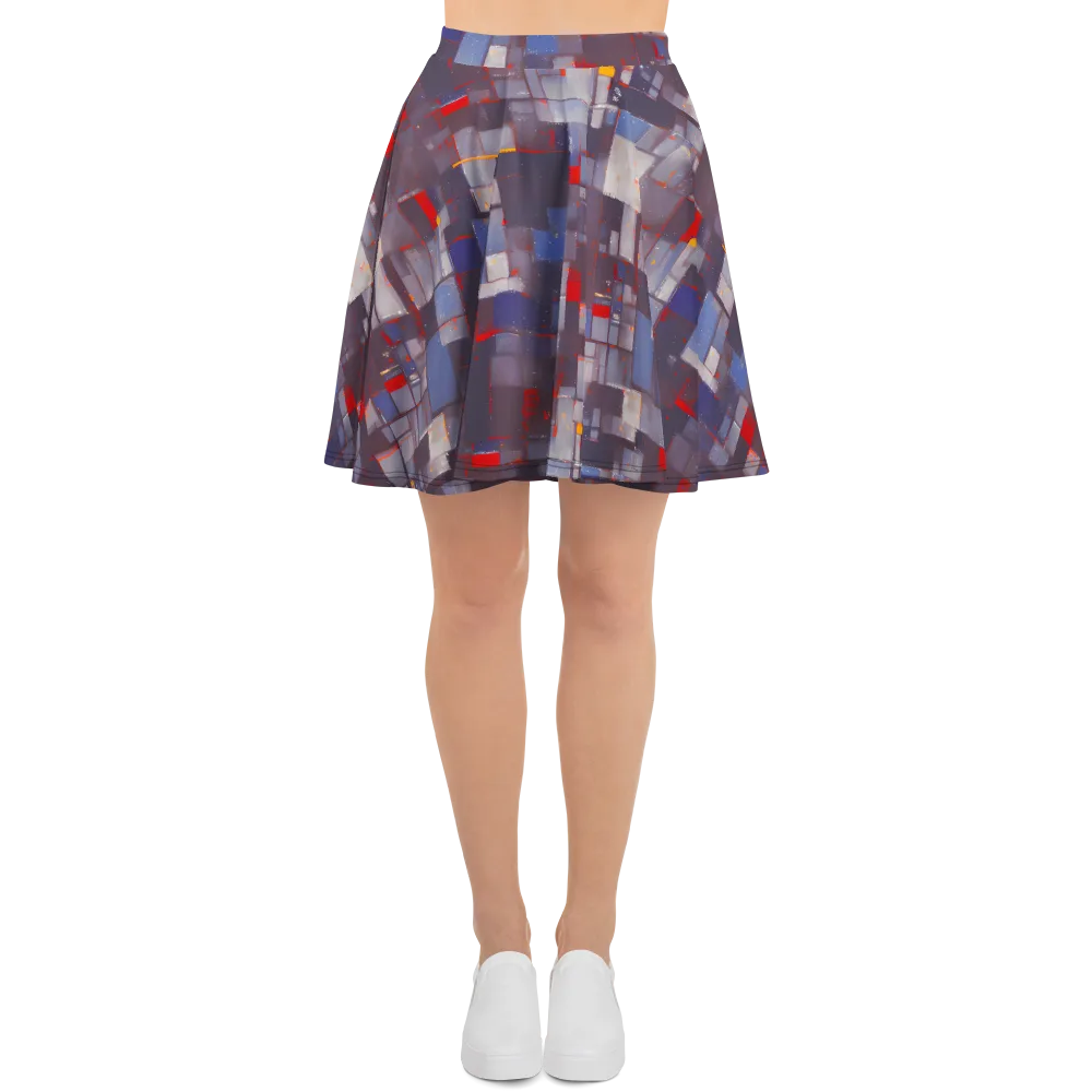 Cubist Rhythm on Skater Skirt — Front