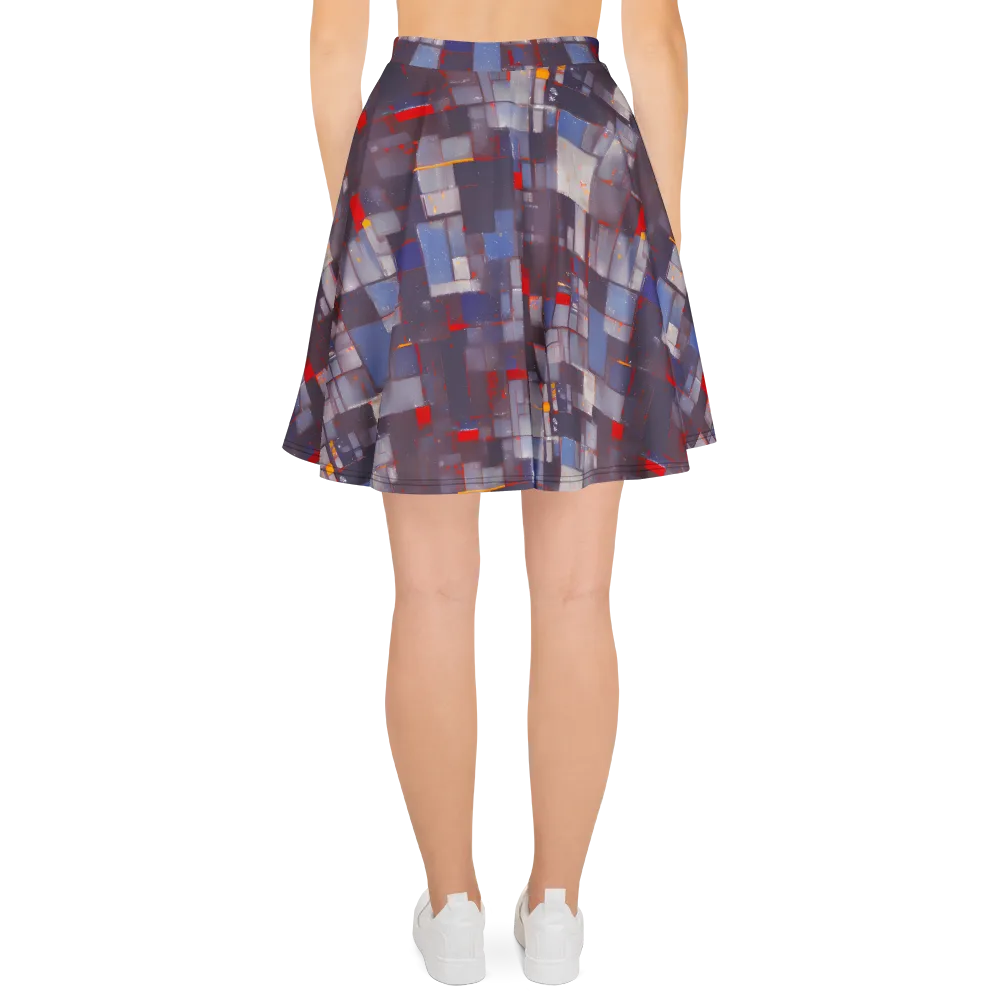 Cubist Rhythm on Skater Skirt — Back