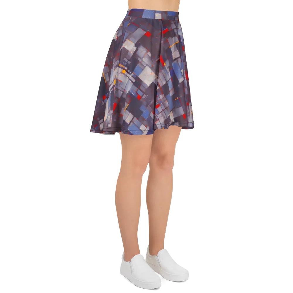 Cubist Rhythm on Skater Skirt — Right