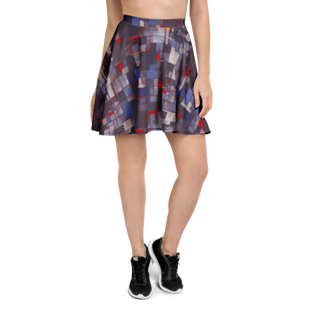 Cubist Rhythm on Skater Skirt — Front