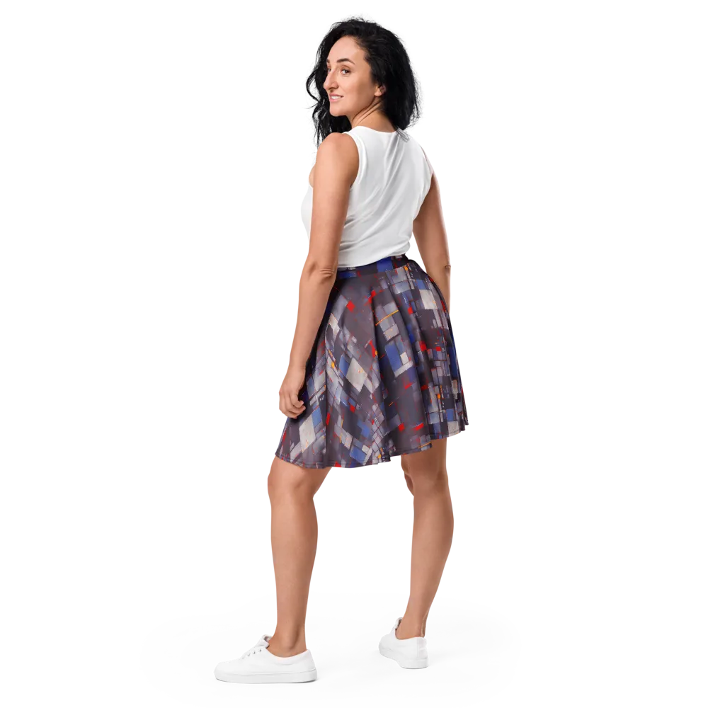 Cubist Rhythm on Skater Skirt — Back
