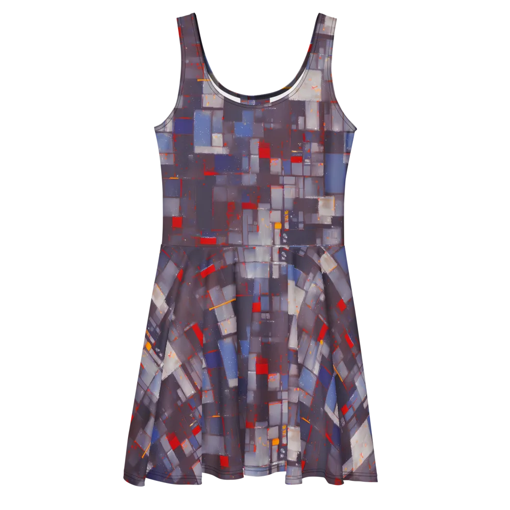 Cubist Rhythm on Skater Dress — Front