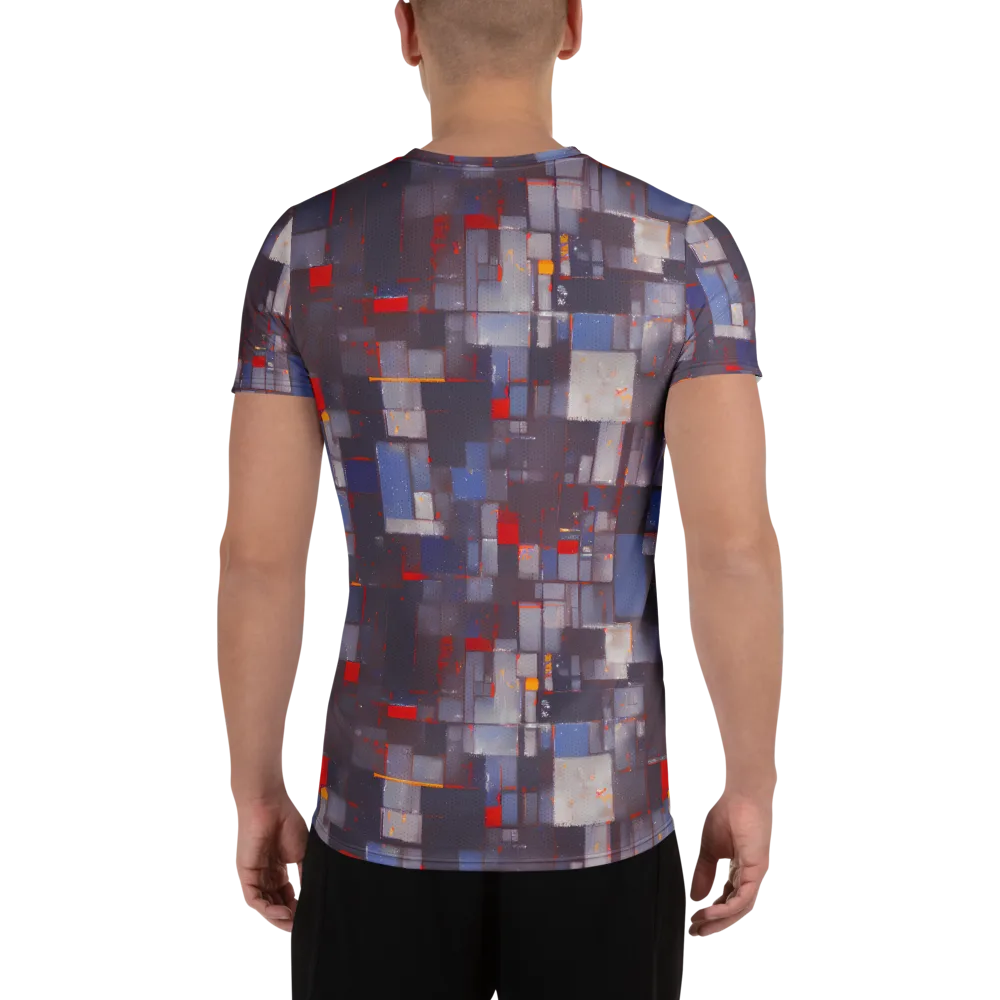 Cubist Rhythm on Men's Athletic T-Shirt — Back