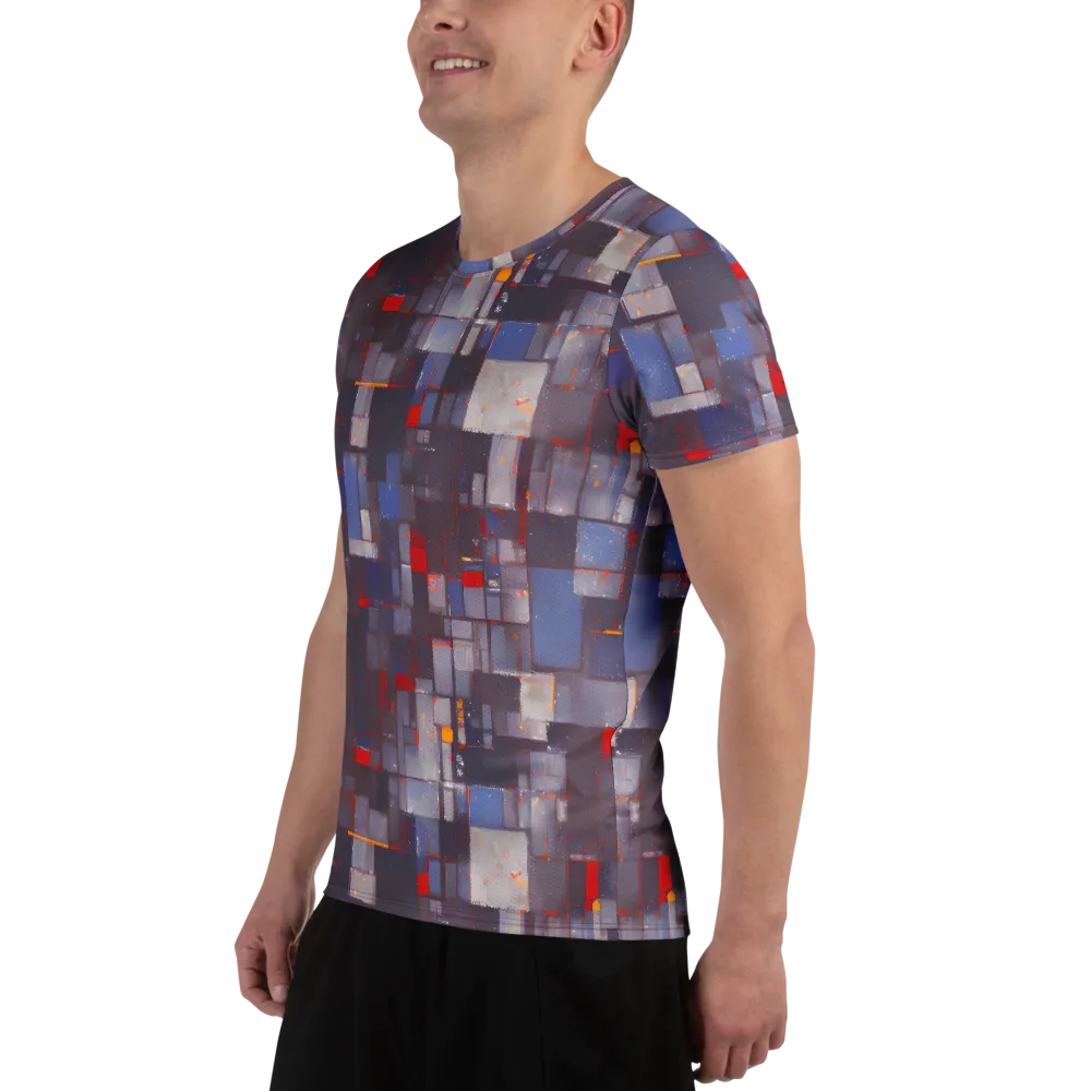 Cubist Rhythm on Men's Athletic T-Shirt — Left