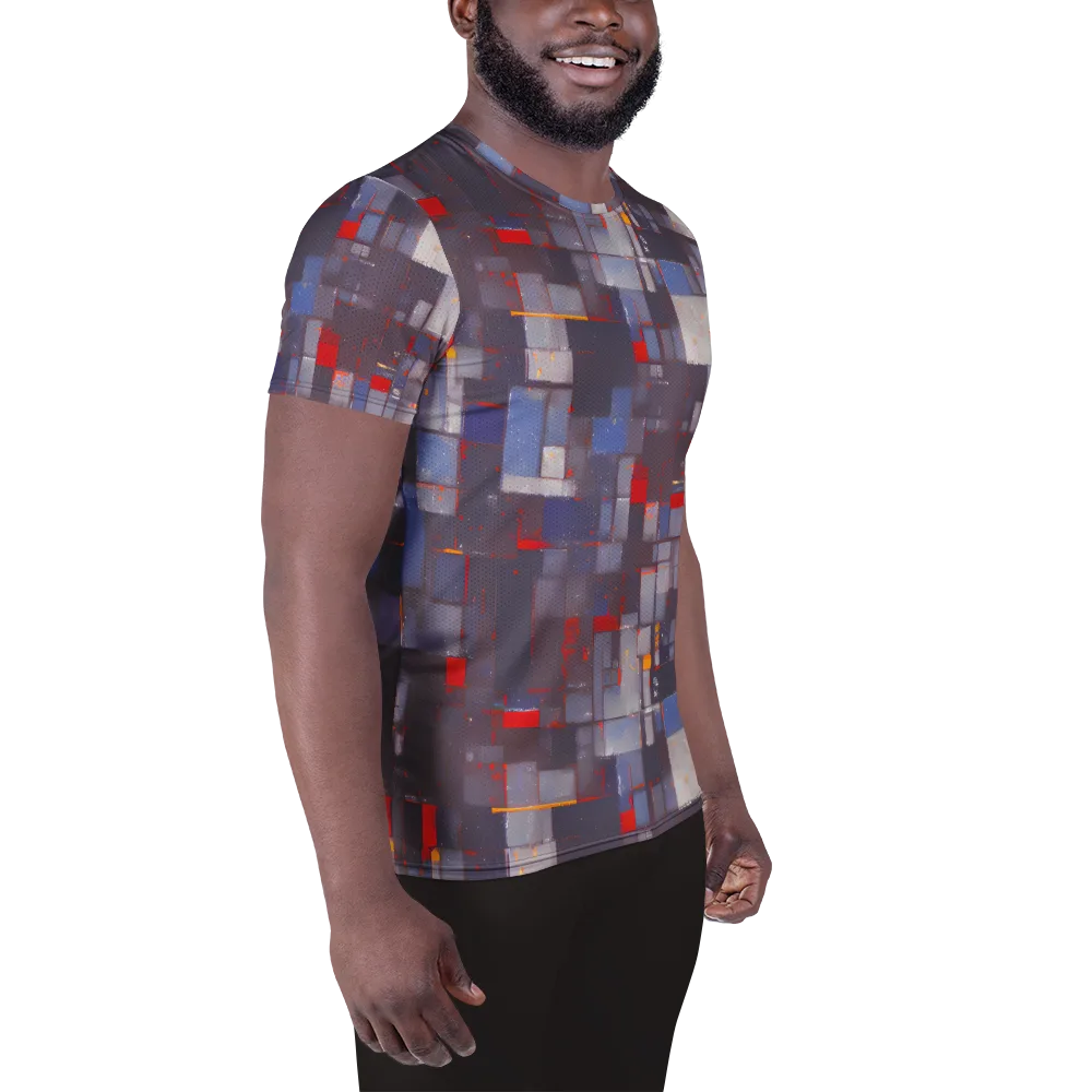 Cubist Rhythm on Men's Athletic T-Shirt — Right