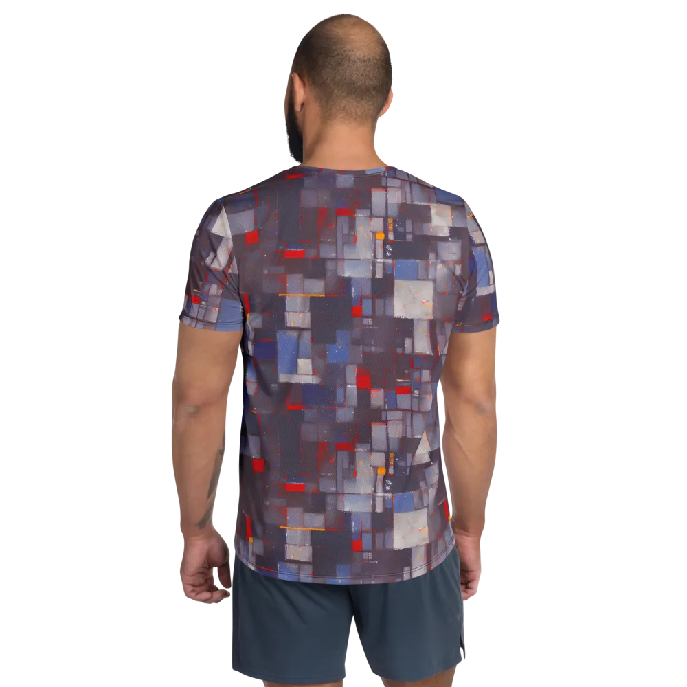 Cubist Rhythm on Men's Athletic T-Shirt — Back