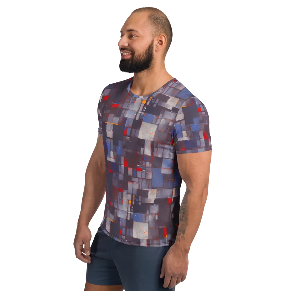 Cubist Rhythm on Men's Athletic T-Shirt — Left
