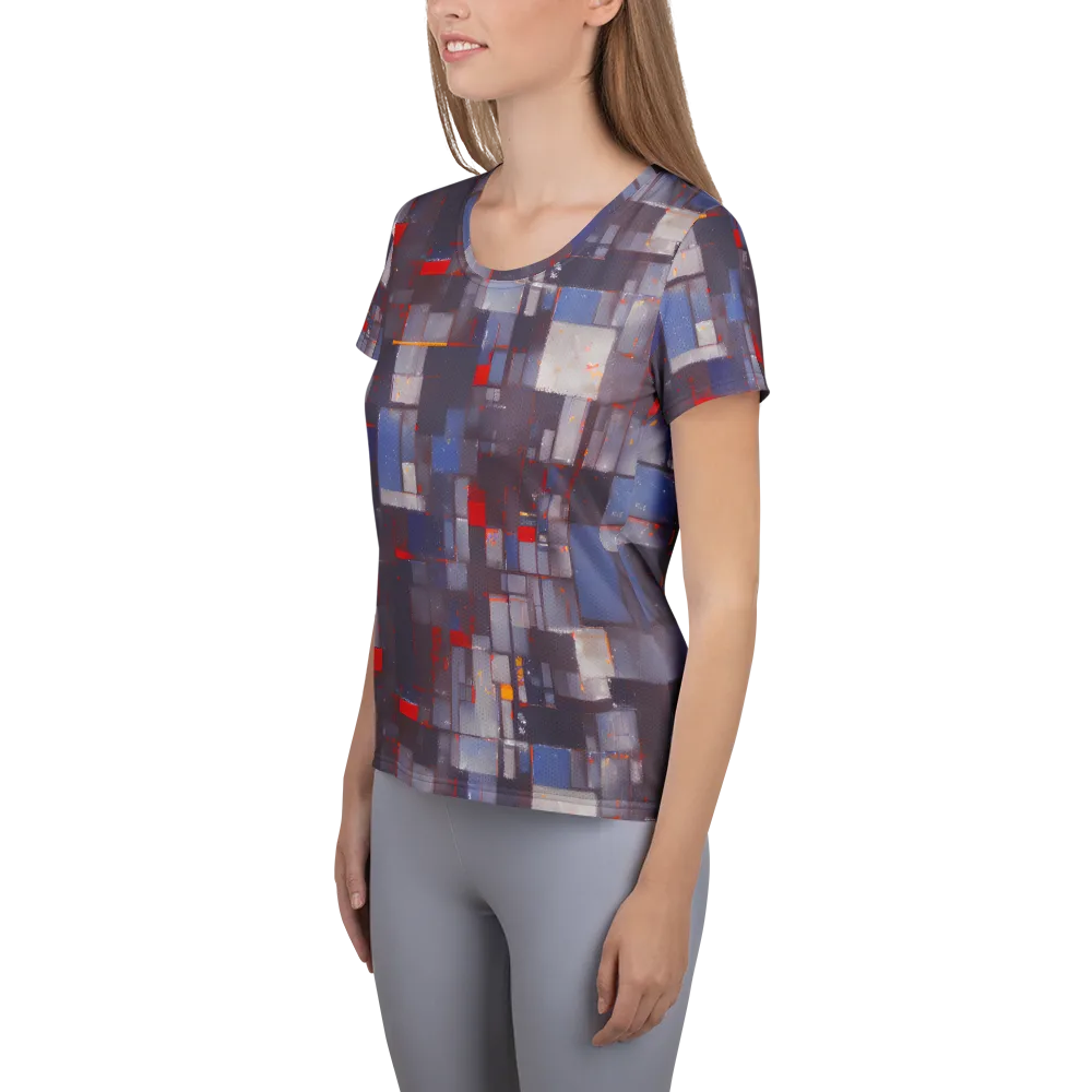 Cubist Rhythm on Women's Athletic T-Shirt — Left