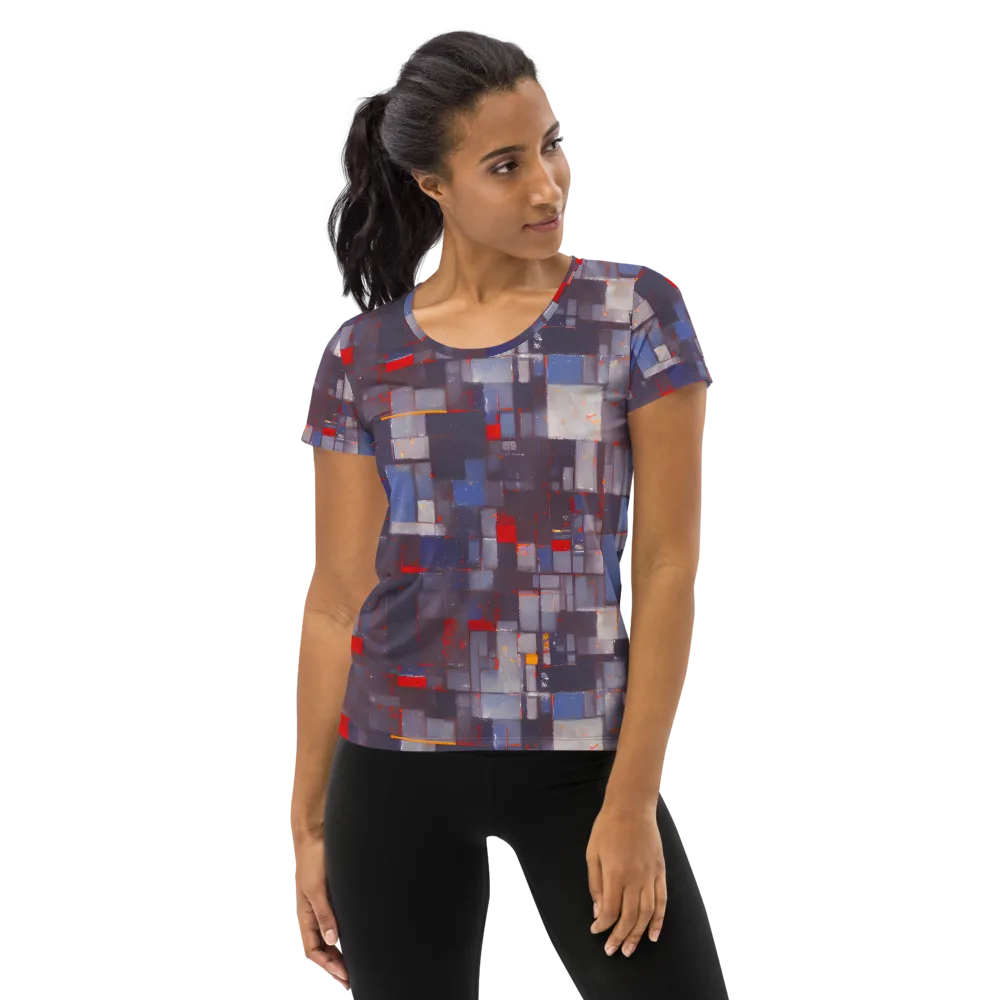 Cubist Rhythm on Women's Athletic T-Shirt — Front