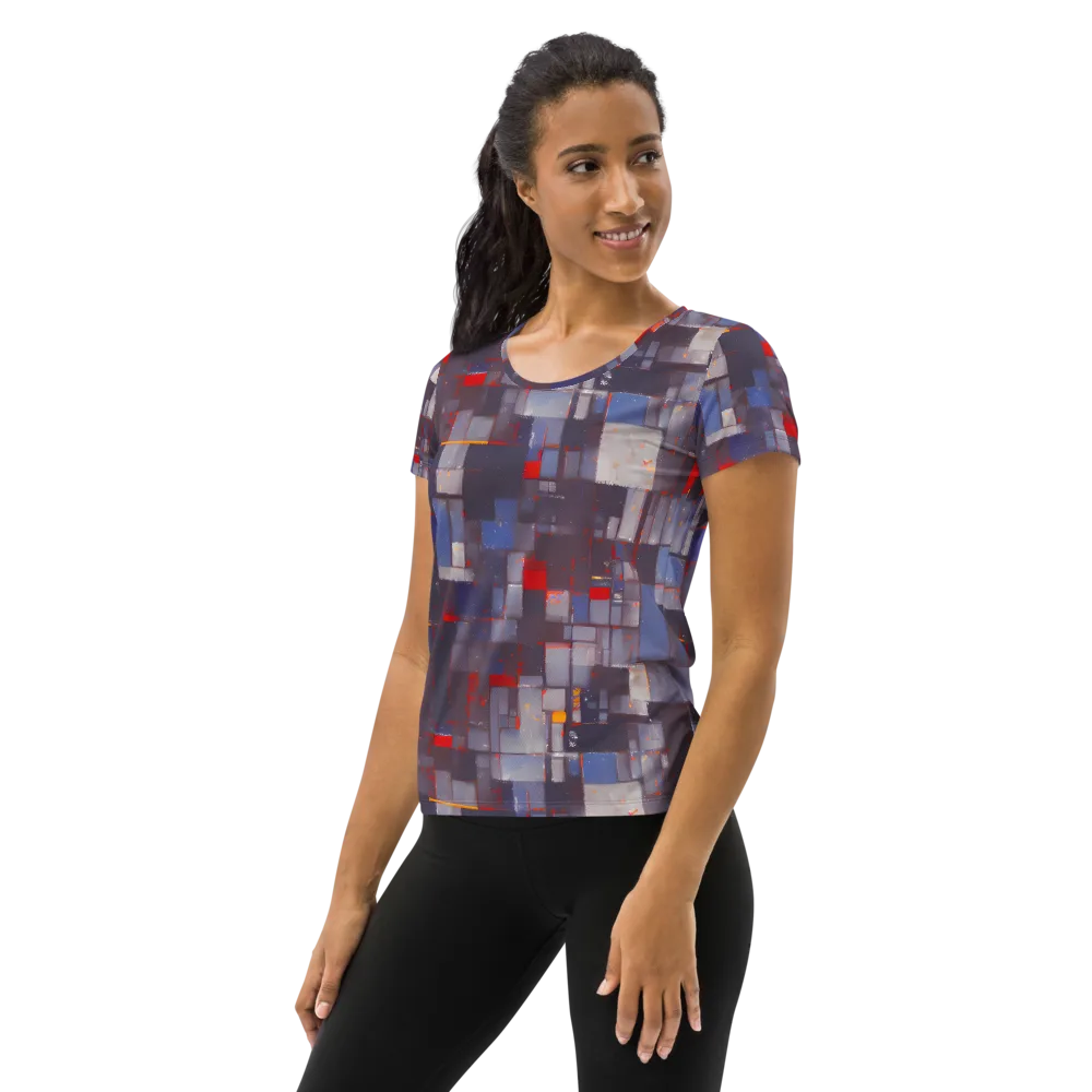 Cubist Rhythm on Women's Athletic T-Shirt — Left