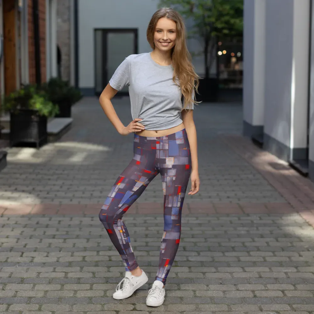 Cubist Rhythm on Leggings — Front