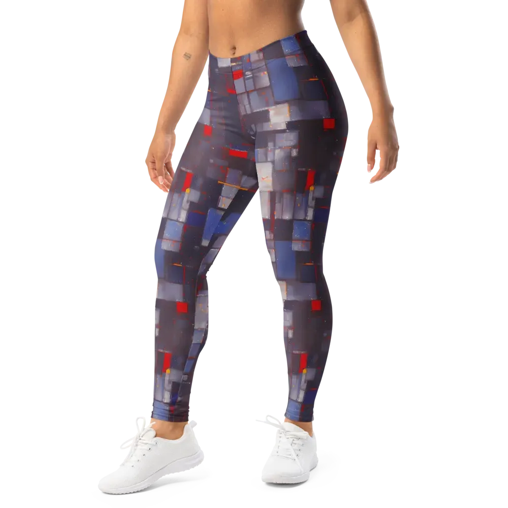 Cubist Rhythm on Leggings — Left Front