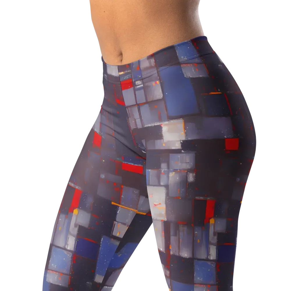 Cubist Rhythm on Leggings — Left Front