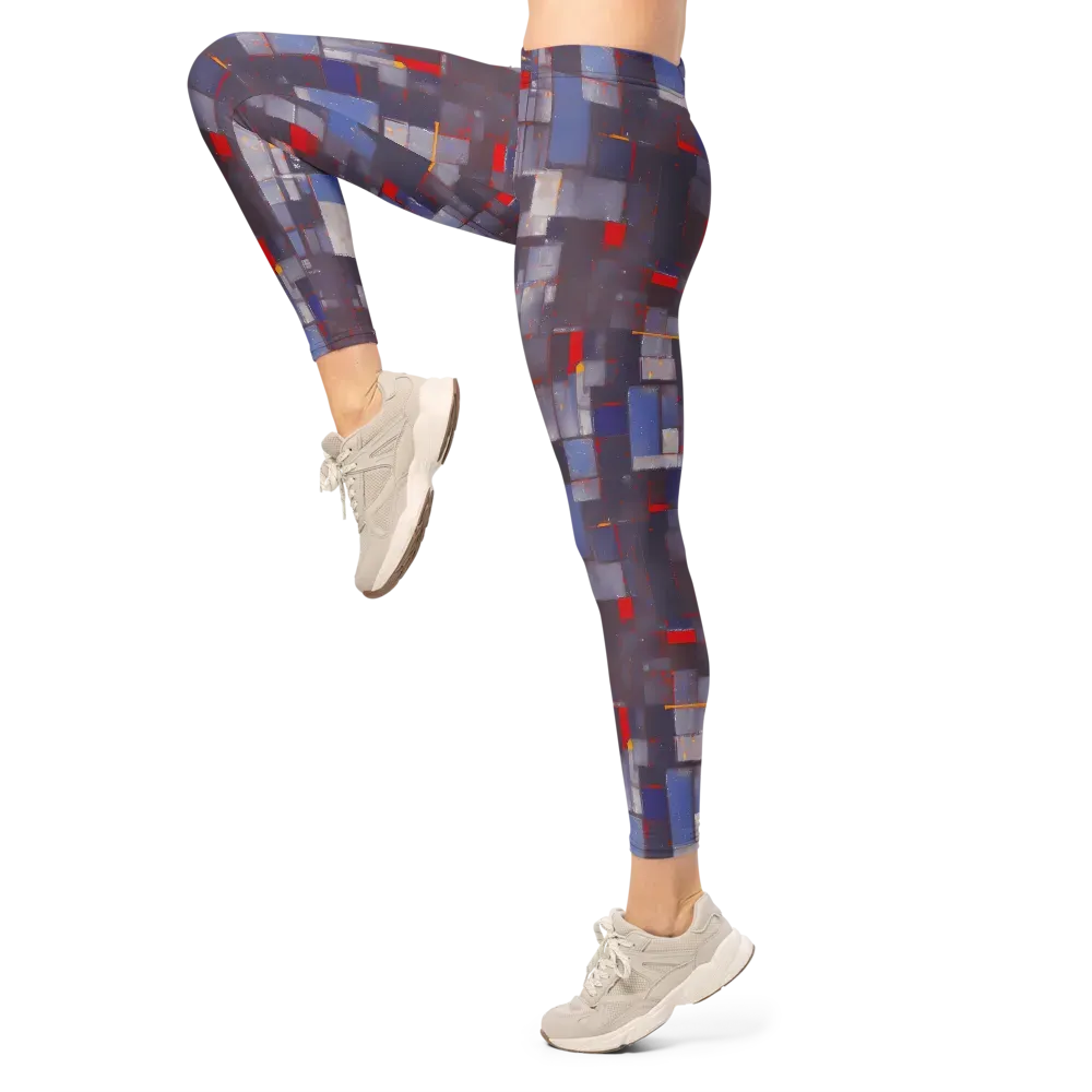 Cubist Rhythm on Leggings — Left