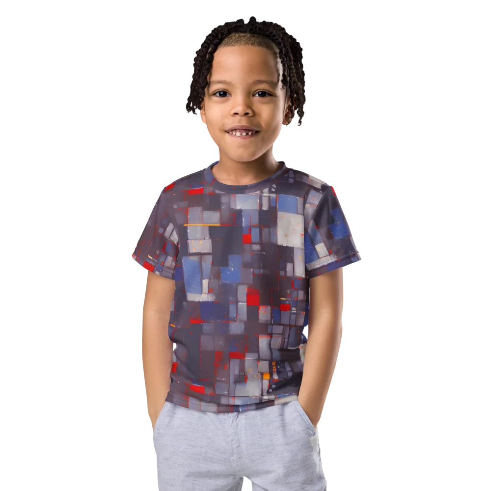 Cubist Rhythm on Kids Crew Neck T-Shirt — Front