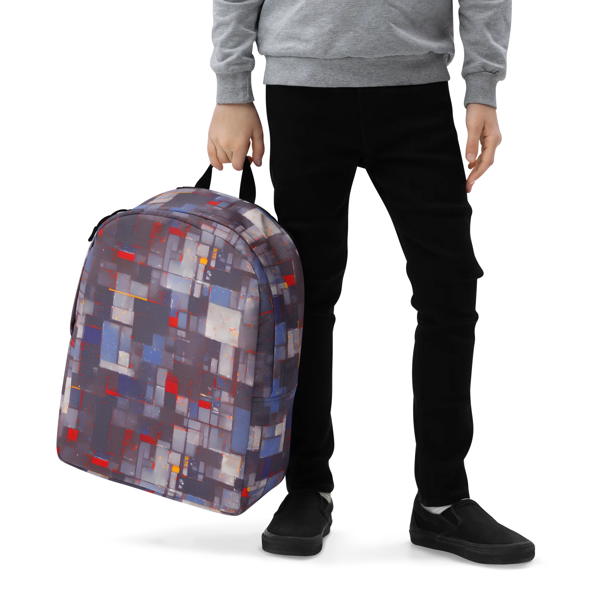 Cubist Rhythm on Minimalist Backpack — Zoomed-in