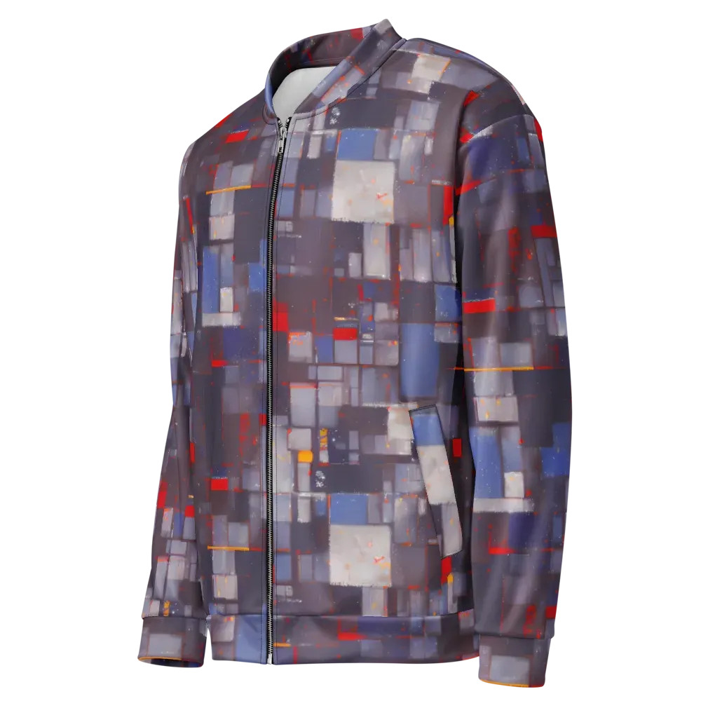 Cubist Rhythm on Bomber Jacket — Left Front