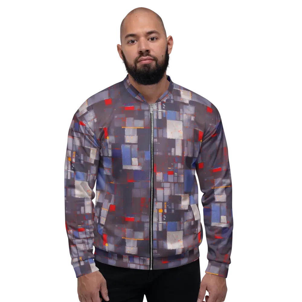 Cubist Rhythm on Bomber Jacket — Front