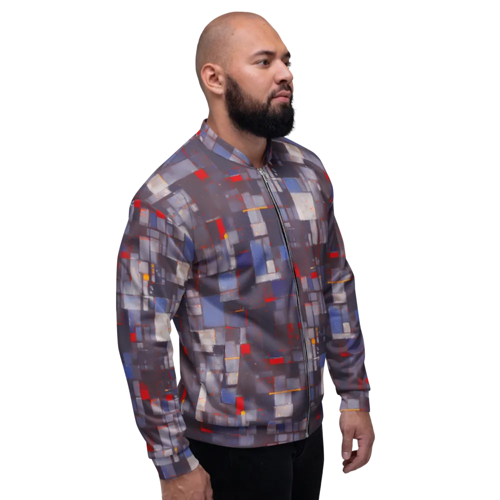 Cubist Rhythm on Bomber Jacket — Right