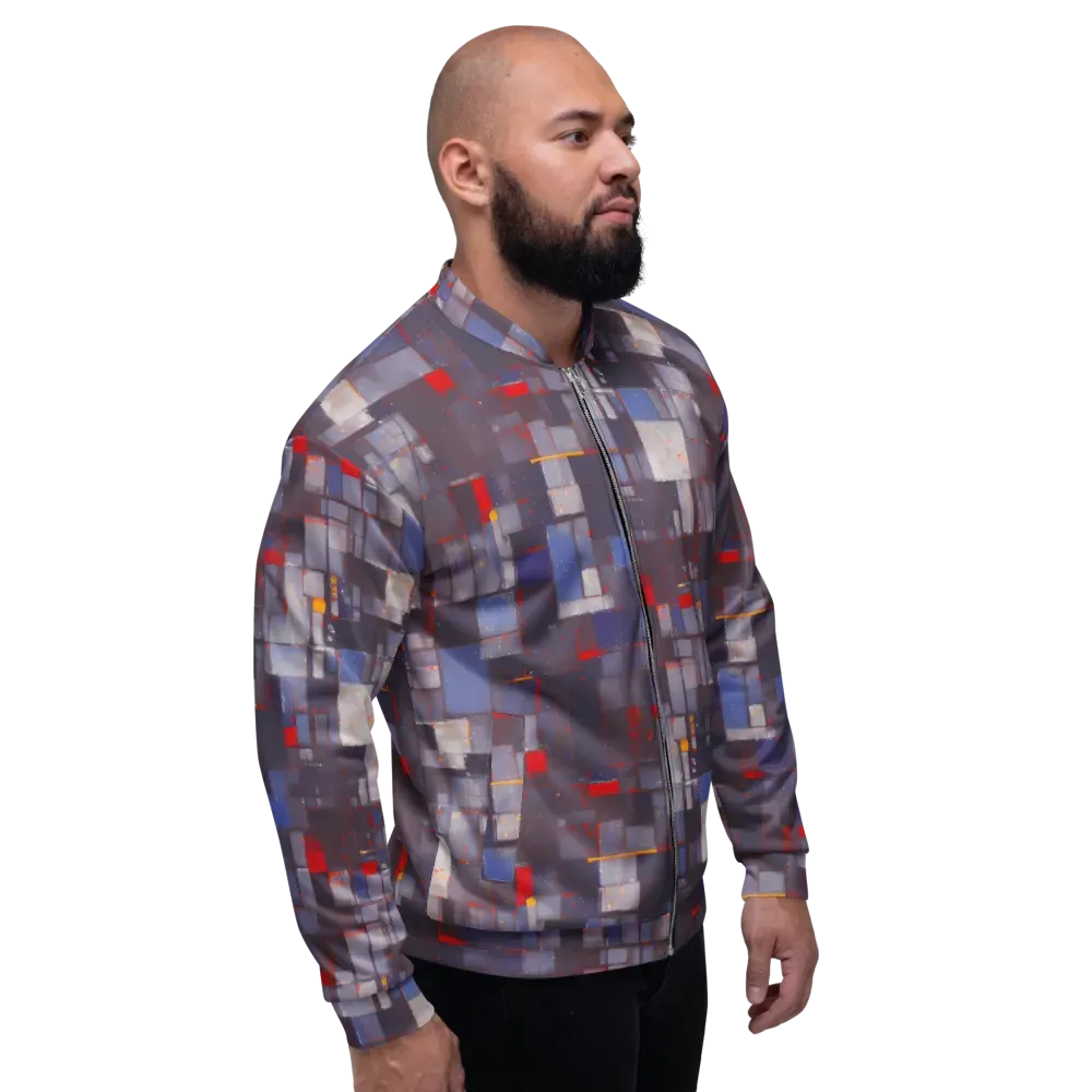 Cubist Rhythm on Bomber Jacket — Right