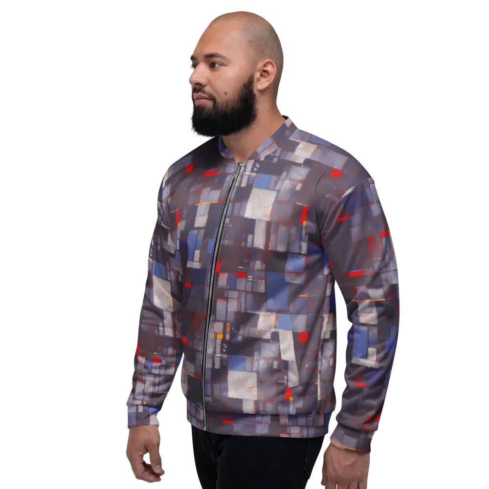 Cubist Rhythm on Bomber Jacket — Left