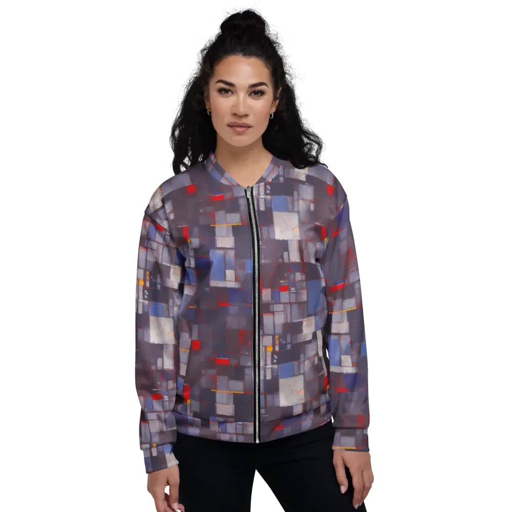 Cubist Rhythm on Bomber Jacket — Front