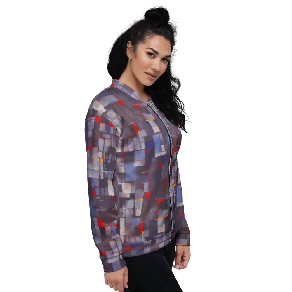 Cubist Rhythm on Bomber Jacket — Right