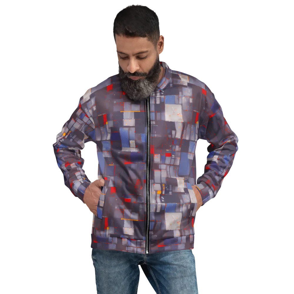 Cubist Rhythm on Bomber Jacket — Front