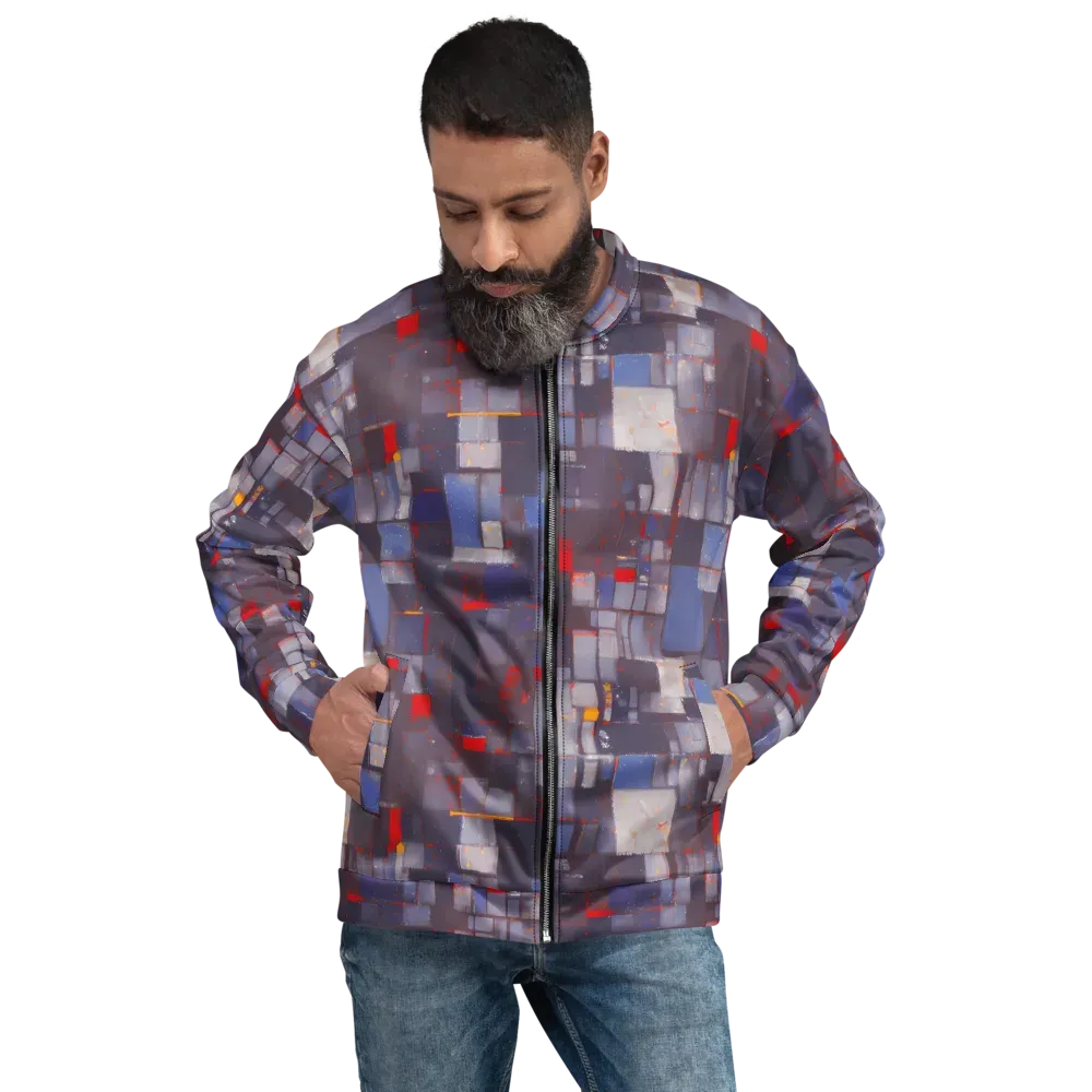 Cubist Rhythm on Bomber Jacket — Front
