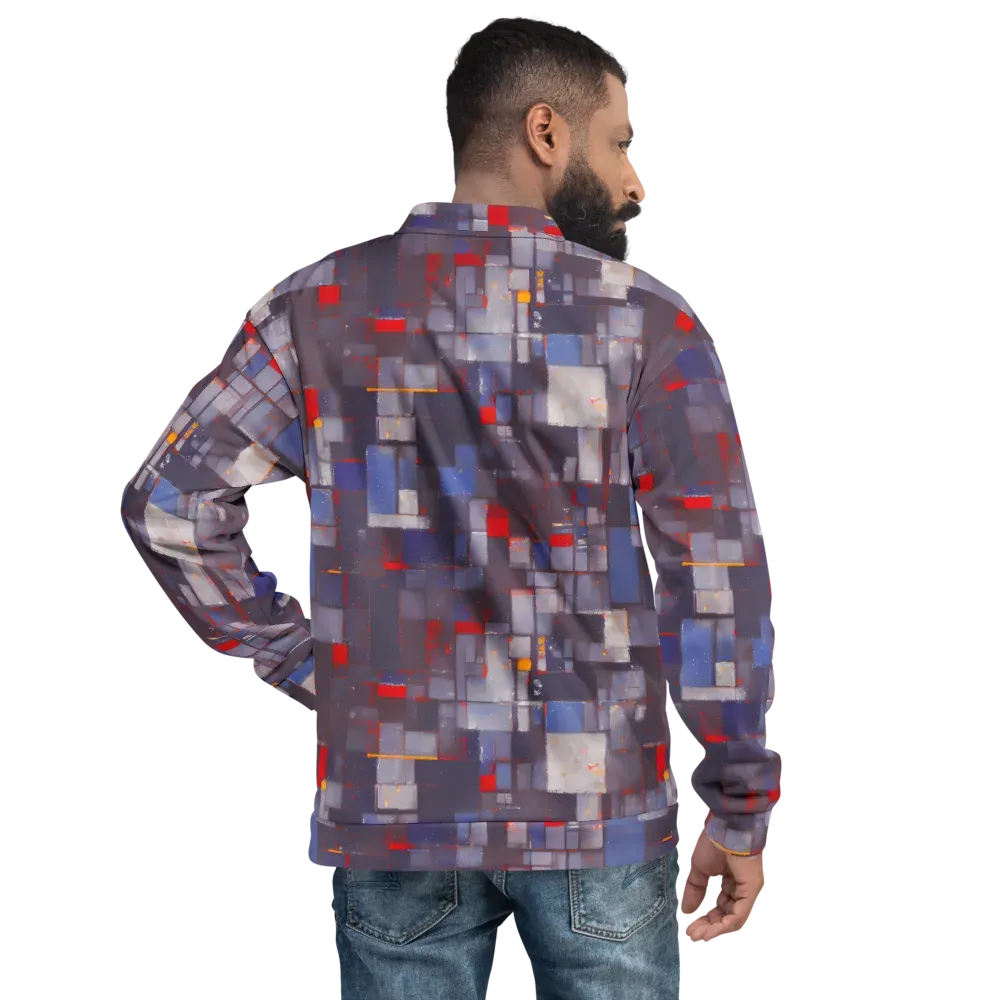 Cubist Rhythm on Bomber Jacket — Back