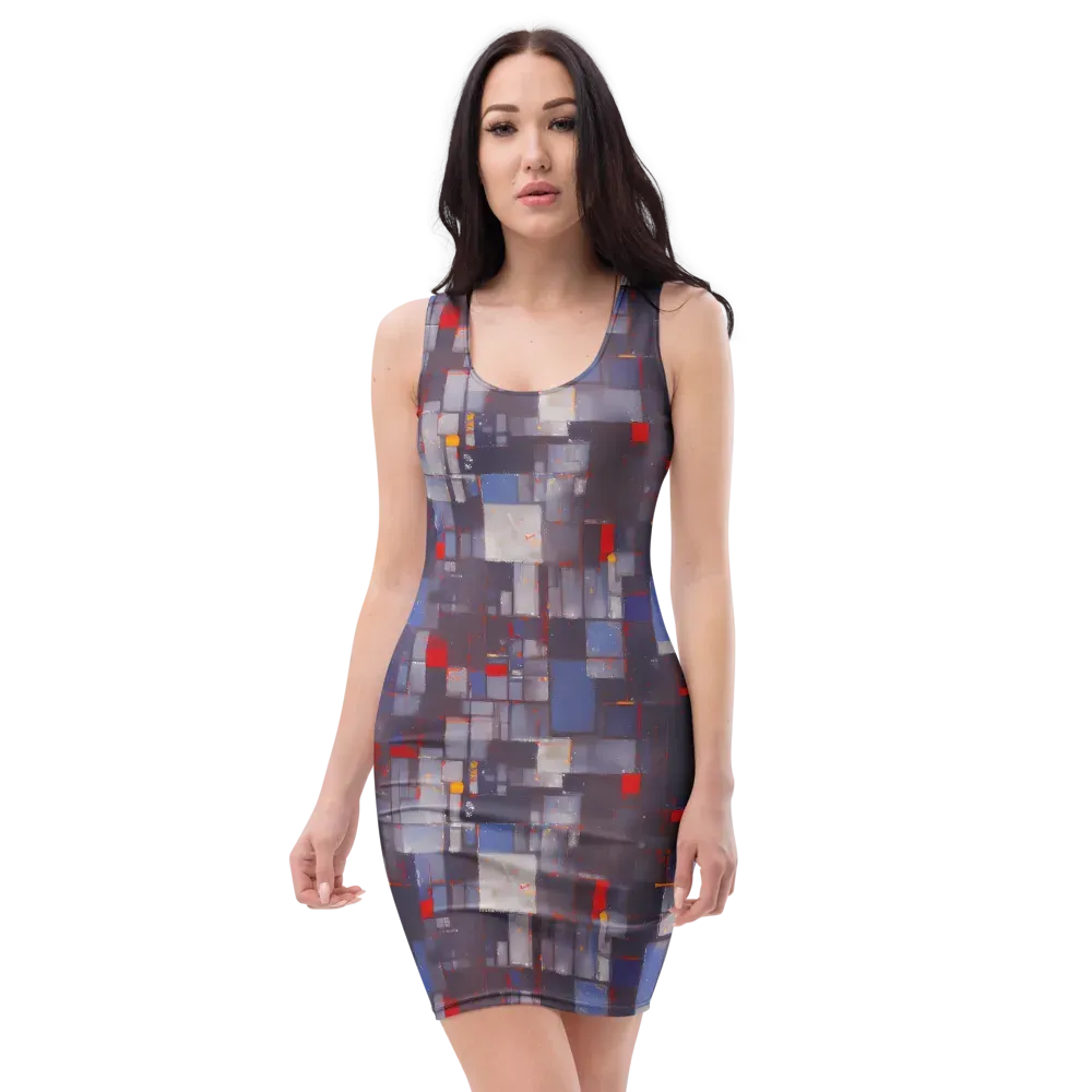 Cubist Rhythm on Bodycon Dress — Front