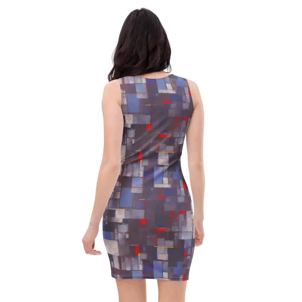 Cubist Rhythm on Bodycon Dress — Back