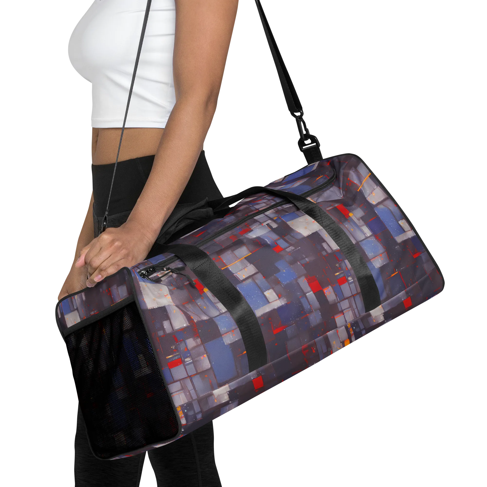 Cubist Rhythm on Duffle Bag — Front