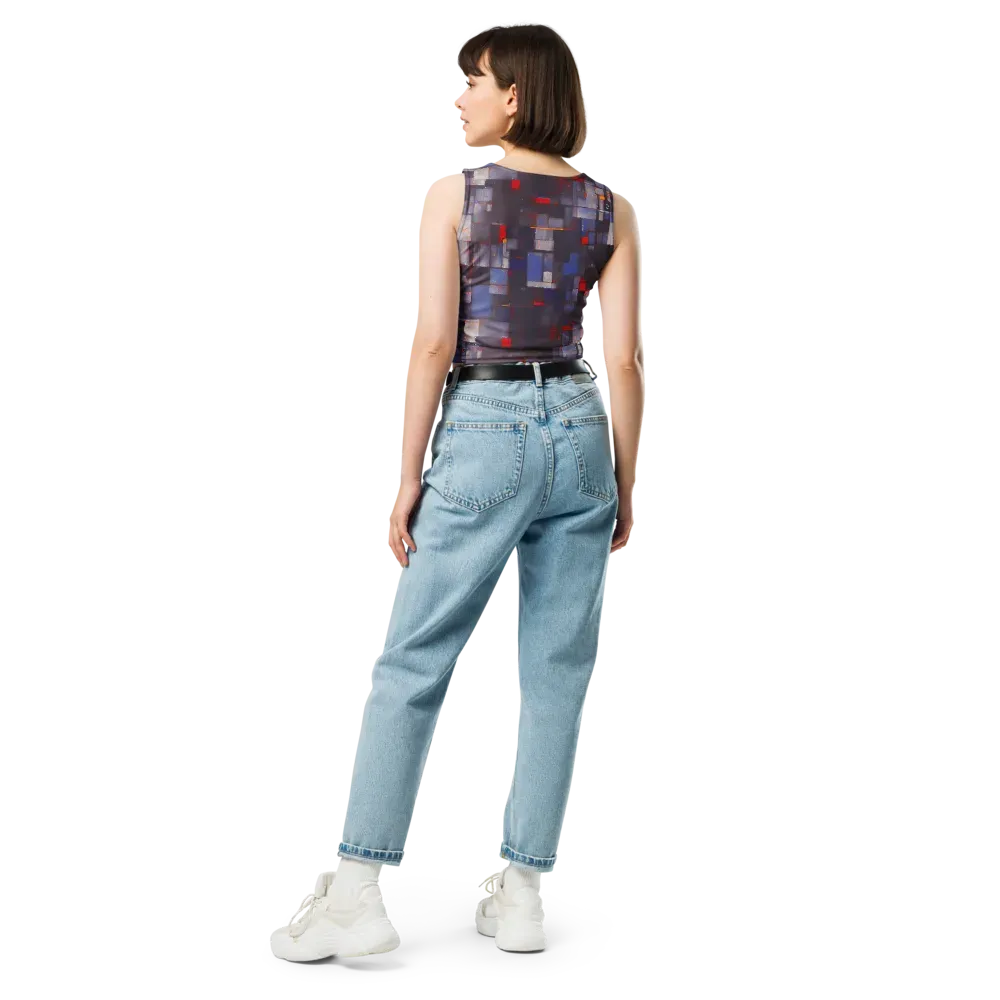 Cubist Rhythm on Crop Top — Back