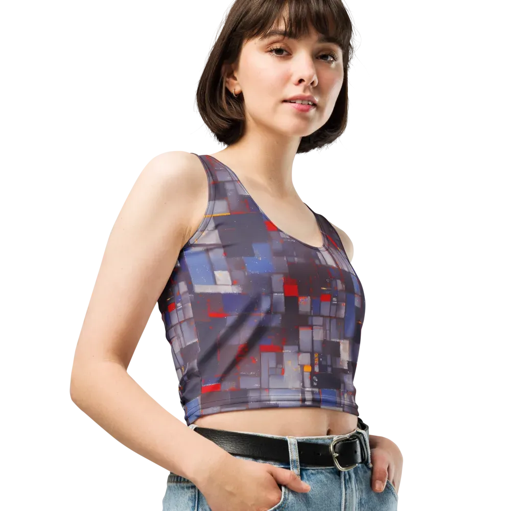 Cubist Rhythm on Crop Top — Right Front
