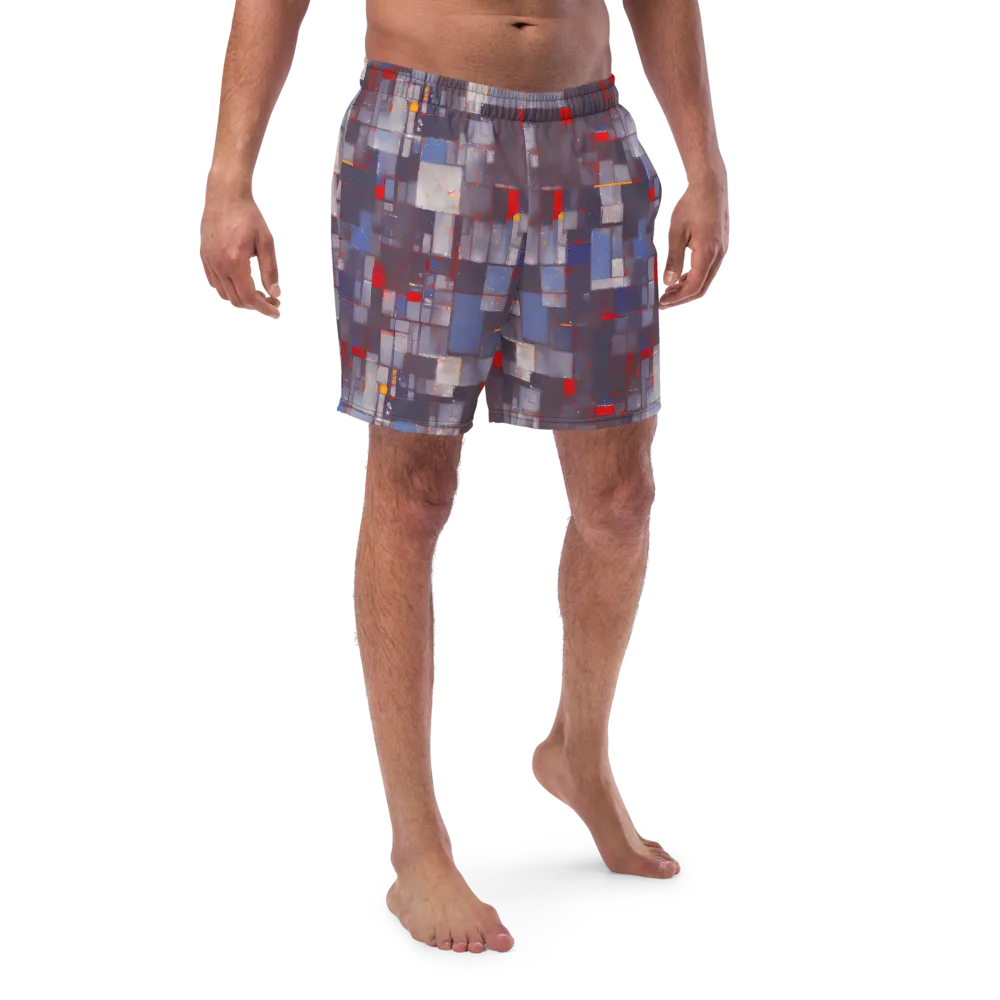 Cubist Rhythm on Swim Trunks — Front