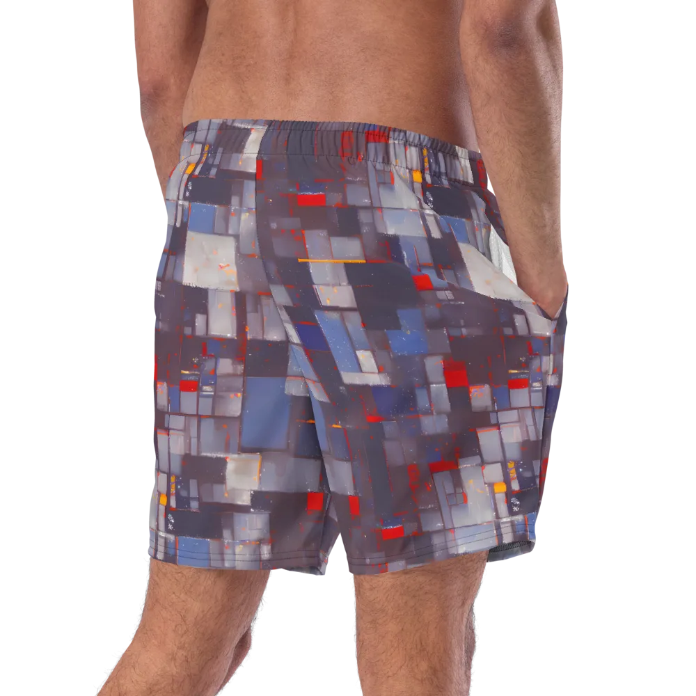 Cubist Rhythm on Swim Trunks — Right Back