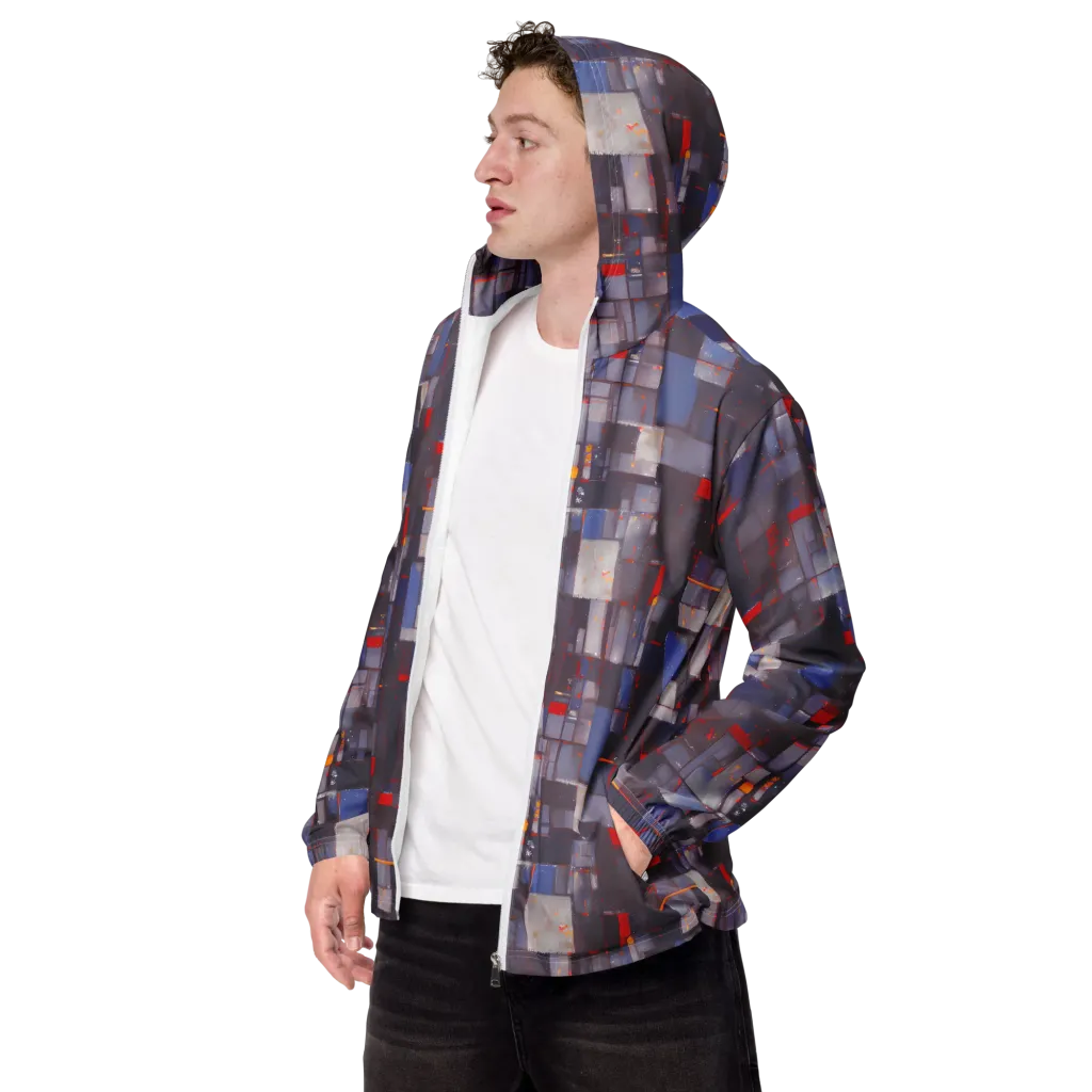 Cubist Rhythm on Men's Windbreaker — Left Front
