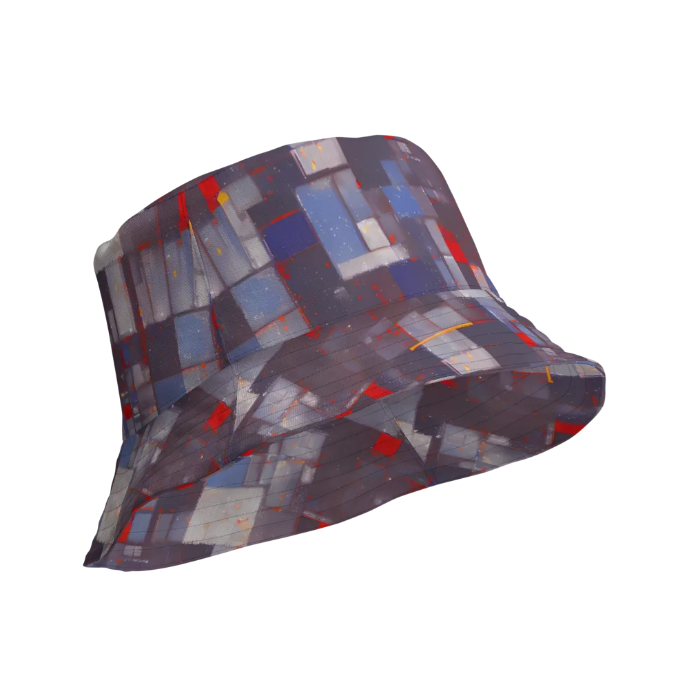 Cubist Rhythm on Reversible Bucket Hat — Product details Outside