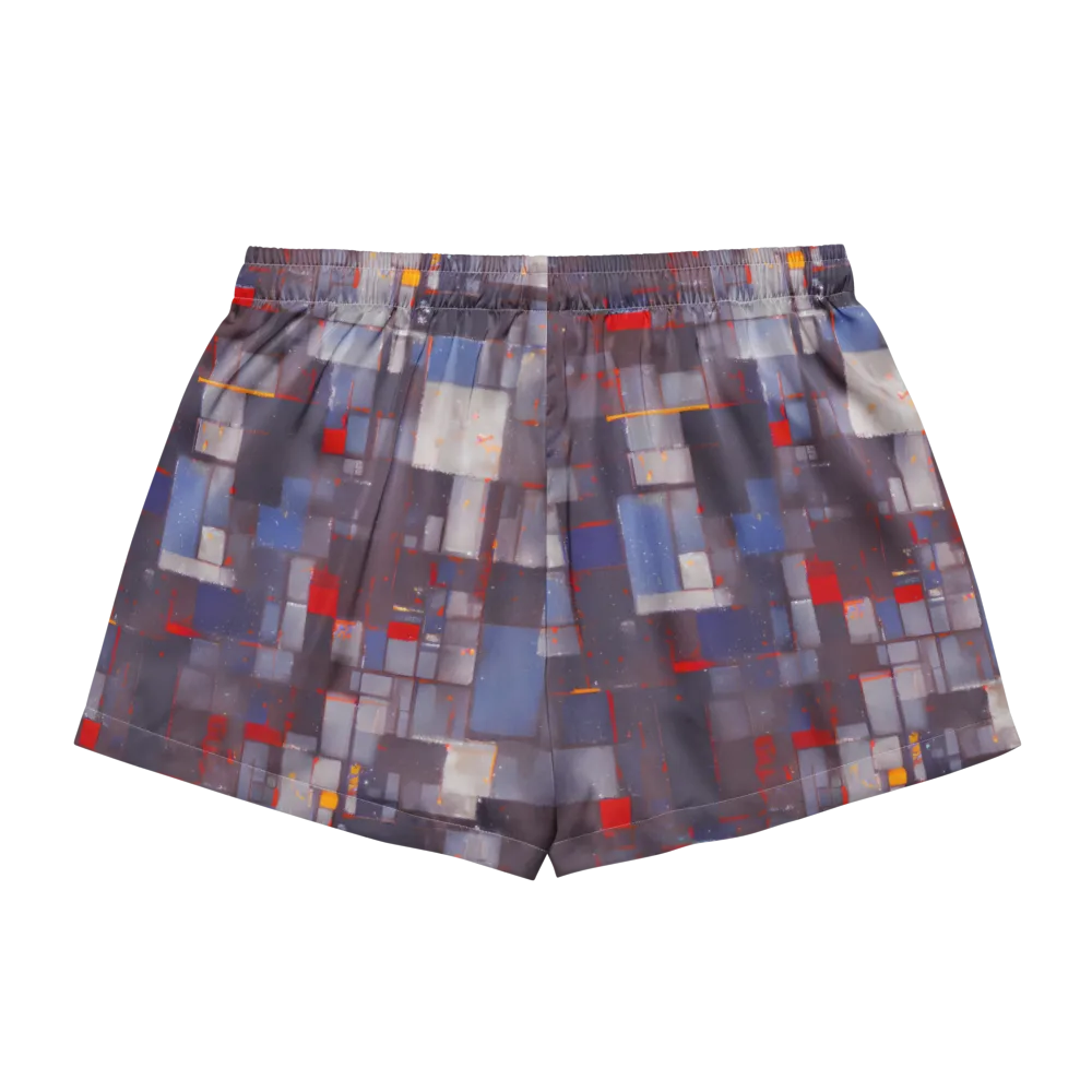 Cubist Rhythm on Women's Pajama Shorts — Back