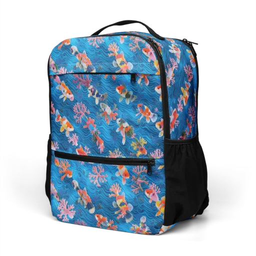 Coral Koi Current on a Utility Backpack